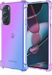 [GOGME] Case for Motorola Moto Edge 30 Pro, Gradient TPU Mobile Phone Case, [Corners Reinforcement] Soft Transparent Silicone Soft TPU Case Shock Absorption Protective Case (Purple/Blue)