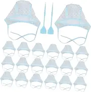 VICASKY 22pcs Hair Highlighting Cap Hair Coloring Hat for Salon Home Metal Hooks Safe Easy to Use