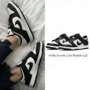 【NIKE 耐吉】休閒鞋 熊貓 Dunk Low GS 大童 黑白 經典款 皮革 女鞋 CW1590-100