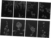 1set Scratch Painting Paint by Numbers Scratch Off Stickers Scratch and Sketch Books Rainbow Scratch Notes Scratch Post Color by Number Stencils Scratch Cards Paper Black 8pcs