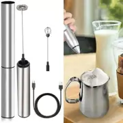 USB Electric Milk Frother Foam Maker Egg Whisk Mixer Handheld Rechargeable-Tool