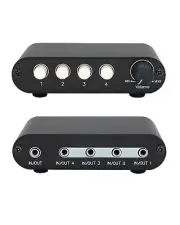 4 Way 3.5mm Stereo Audio Switch Input Source Switcher Selector splitter box MC41