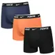 Nike Everyday Cotton Stretch 高彈力棉質貼身平口褲/四角褲 NIKE內褲-黑、橘、灰藍 三入組