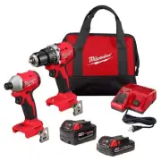 Milwaukee M18 18-Volt Lithium-Ion Brushless Cordless Compact Hammer Drill/Impact