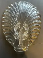 Mikasa Crystal Sea Fare Frosted Lobster Teardrop Shape Platter 17” x 12" GERMANY