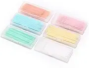 40 Pcs Dual Headed Plastic Toothpicks Portable Storage Box