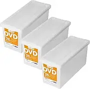 Tenma Disc Storage Box, DVD Storage Box, Set of 3, Clear, Approx. 8.3 x 6.9 x 17.7 inches (21 x 17.5 x 45 cm)