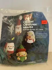 Vintage Columbia Minerva Crochet Egg-Shaped Christmas Ornament Kit: Makes 4