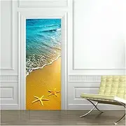 Door Stickers Lavender Town 3D Door Wallpaper Murals Wall Stickers Beach for Home Decoration Removable Art Door Decals 30.3x78.7 (Color : C, Size : 38.5x200cmx2pcs)