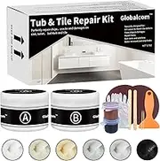 Tub and Fiberglass Shower Repair Kit (Color Match), 3.7oz Porcelain Repair Kit, Porcelain Sink and Acrylic Bathtub Repair Kit White for Cracks Chips Dents holes Almond/Biscuit/Bone