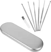 Generic 1 Set Stainless Steel Ear Wax Cleaner Portable Spring Spiral Ear Scoop Kit with Box the Go