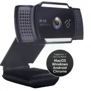 Aluratek 2K Ultra HD Live Broadcast Webcam Black AWC2KF NEW