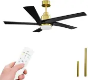 52 Inch Ceiling Fans with Lights and Remote Control, Stepless Dimmable