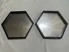 Hexagon Wall Mirror Set Of 2 with Black Frame - 9.625 in Wall Or Shelf Decor