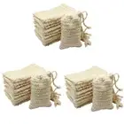 90 Pcs Natural Sisal Soap Bag Exfoliating Soap Saver Pouch Holder K4Q79368