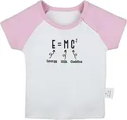 [iDzn] E=MC2 Energy Milk Cuddles Funny T Shirt for Baby, Newborn Babies T-Shirts, Infant Tops 0-24 Months Toddler Graphic Tees