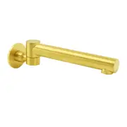 Brushed Gold 180 Swivel Bath Tub Basin Spout Tap Wall Water Outlet Round Set