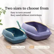 AU Semi-enclosed Large Cat Litter Box Cat Toilet Spillproof Pet Supplies Purple