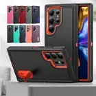 Rugged Armor Kickstand Phone Case For Samsung S24 S23 FE S22 Ultra A15 A14 A53