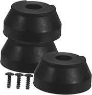 Healeved Enhanced Stability Cane Tips 3pcs Non-slip Rubber Pads Walking Stick Foot Pad Black