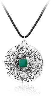 [Rapoyo] necklace Pendant Jewelry The Maze Runner Labyrinth Necklace Round Green Enamel Pendant Necklace For female Men Fashion Charm Accessories Jewelry Halloween Christmas Valentine's Day Birthday Gift