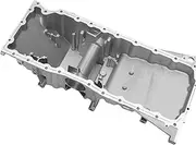 X AUTOHAUX No.12584321 Engine Oil Pan Oil Pan Sump Transmission Oil Pan for Buick Rainier CXL 2004-2007 Aluminum Silver Tone