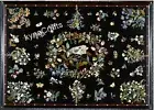 Rectangle Marble Dining Table Top Antique Design Inlay Work Reception Table