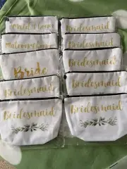 TriBride Bride Tribe team bride Makeup Bag Bridesmaid Proposal Gifts