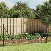 Premium Anthracite Wire Mesh Fence with Spike Anchors, 1.1x10 m, Durable Galvanised Steel, PVC Coated, Flexible Interlocking Design, Complete Fencing Kit for Secure Outdoor Barriers