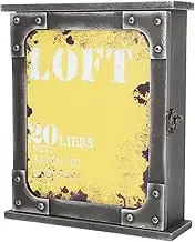 DOITOOL Key Box Organizer Indoor Vintage Decor Storage Lockable Code Holder Key Rack Decorative Retro Decor Key Hook Key Case Wall Decor Wall Hanging Rack Yellow Wrought Iron