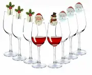 30pcs Combo Xmas Hats Champagne Wine Glass Caps Christmas Party Decorations