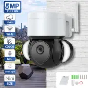 Outdoor 5MP Wifi Security Camera Flood Light Smart APP Remote Live AI Tracking
