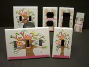 PINK OWLS IN TREE LIGHT SWITCH COVER PLATE OR OUTLET