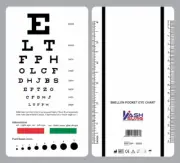 Snellen Pocket Eye Chart with Red Green Lines and Scale