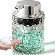 Malachi Foaming Hand Soap Dispenser， Bathroom Soap Dispenser or Lotion Dispenser for Kitchen,Refillable Clear Glass Soap Dispenser with Large Pump (Clear)