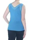 INC Women's Blouse Light Blue Size S Tank Mixed-Media Sleevless Sheer 652