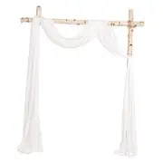 20Ft Wedding Arch Draping Fabric Panels Chiffon Table Runner Decoration, White