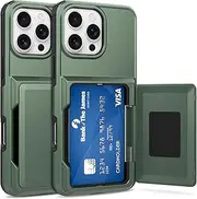 ZIYE Designed for iPhone 16 Pro Max Case with Card Holder,16 Pro Max Wallet Case Store up 3 Credit Card Case Anti-Scratch Shockproof Cover Compatible with iPhone 16 Pro Max 6.9 Inch Green
