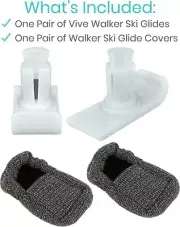 Vive Walking Zimmer Frame Gliders Skis - Universal Walker Glide Replacement Feet