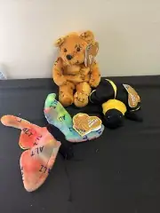 Vintage Muhammad ALI Salvino's Bammers Ali Butterfly Bee Bear Plush Beanie Set