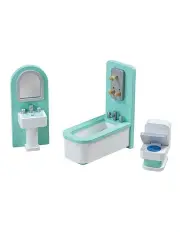 [Tidlo] Wooden Dollhouse Bathroom Furniture Kids Fun Play Toy 1:12 Set 3+