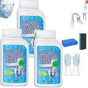 Drain Clog Remover, Pipeline Dredging Agent, Powerful Quick Cleaning Drain Toilet Cleaner Tool, Unclog Toilet Clog And Kitchen Sink Pipe Unblocker Powder for Home Users (3Pcs)