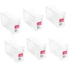6x Plastic Storage Container Kitchen Fridge Pantry Organiser Box 25 X 10 X 15CM