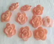 Light Salmon Pink Coral Rose Flower Buttons Shank Back Dimension 1" (25mm) Shiny