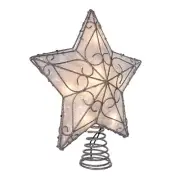 Kurt Adler UL 10-Light Metal Trimmed Capiz Inspired Star Treetop