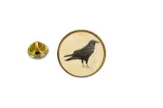 pins pin's badge metal lapel hat button raven bird