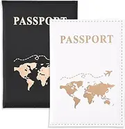 [BinXiaoQin] Pack of 2 Personalised Passport Covers, Suitcase Tag, Passport Case, Passport Case, Passport Cover, Passport Holder, Passport Cover, Passport Cover, Black and White, Universalgröße, Modern