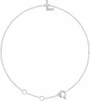 [JewelryWeb] 14k White Gold L Polished .04 Dwt Diamond 6 18 Centimeters Letter Name Personalized Monogram Initial Bracelet Link-Bracelet for Women