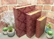 Decorative Stacking Nesting Books Secret Storage Boxes Magnetic Closing Set Of 3