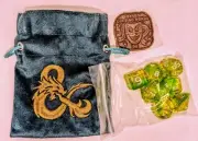 New Sirius Dice Acererak's Treasure Sunlit Canopy Dice Set Bag & Coin